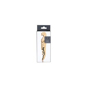 Viski 24k Gold Plated Signature Double Hinged Corkscrew Wine Bottle Opener and Foil Cutter, Waiter’s Corkscrew Wine Key, 4.75"