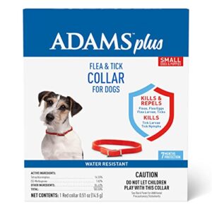 adams plus flea & tick collar for dogs, 7-month protection, adjustable collar fits small dogs & puppies, kills & repels fleas, flea eggs, flea larvae, and ticks, kills tick larvae and tick nymphs