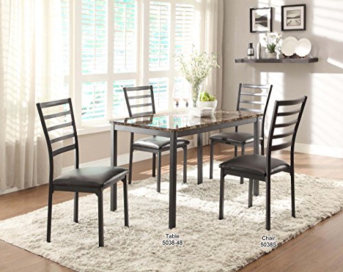 Homelegance Bi-Cast Vinyl Metal Frame Side Chair, Black, Set of 4