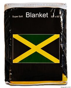 super soft jamaican flag fleece blanket 5 ft x 4.2 ft. throw cover