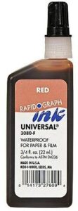 universal rapidograph waterproof ink (red)