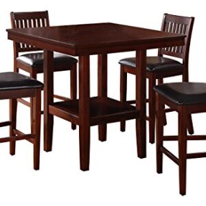 Homelegance Galena 5-Piece Counter Height Dining Set, Cherry