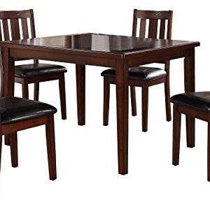 Homelegance Mosely 5-Piece Dining Set, Dark Cherry