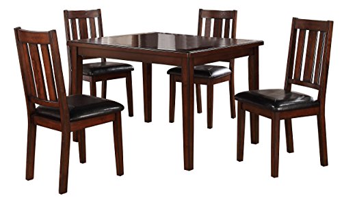 Homelegance Mosely 5-Piece Dining Set, Dark Cherry