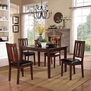 Homelegance Mosely 5-Piece Dining Set, Dark Cherry