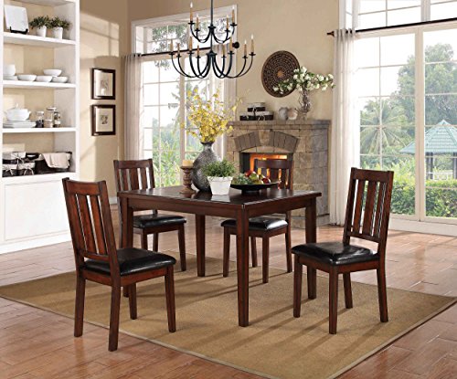 Homelegance Mosely 5-Piece Dining Set, Dark Cherry