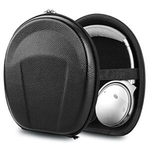geekria shield headphones case for lay flat over-ear headphones, replacement hard shell travel carrying bag with cable storage, compatible with bose 700, qc45, qc35 ii, qcse, sony wh-ch510 (black)