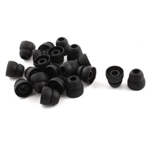 uxcell 20pcs replacement earbuds tips, soft silicone ear cover cushion for in-ear earphone, 13 x 13mm earpads with 5mm inner hole for wireless bluetooth ear buds headphone pads, black