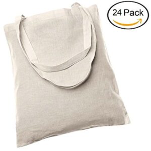 Set of 24 Blank Cotton Tote Bags Reusable 100% Cotton Reusable Tote Bags (2 dozen)