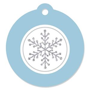 big dot of happiness winter wonderland - snowflake holiday party and winter wedding favor gift tags (set of 20)