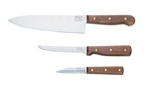 chicago cutlery wood knife set 8" carbon blister pack