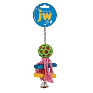 JW Pet Company HOL-ee Roller Pom Pom Bird Toy,Multi,One Size,31012