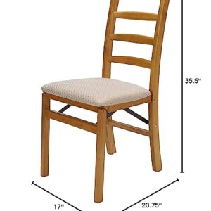 Stakmore Shaker Ladderback Folding Chair Finish, Set of 2, Oak