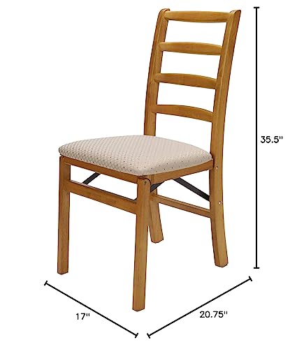 Stakmore Shaker Ladderback Folding Chair Finish, Set of 2, Oak