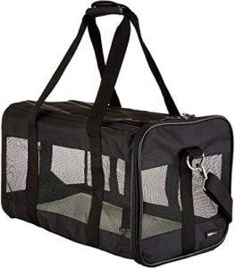 amazon basics soft-sided mesh pet travel carrier, large, black