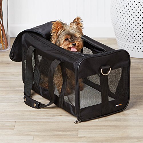 Amazon Basics Soft-Sided Mesh Pet Travel Carrier, Large, Black