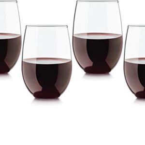 Circleware Stemless Wine Glasses Limited Edition Set of 4, 4 Count (Pack of 1), Clear