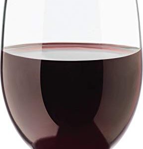 Circleware Stemless Wine Glasses Limited Edition Set of 4, 4 Count (Pack of 1), Clear