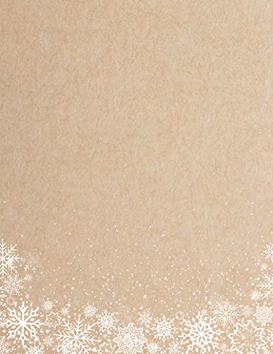 Great Papers! White Snowflakes Letterhead, 8.5" x 11", 80 Count (2019116), Brown, white, 80 Sheets