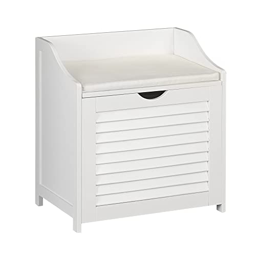 Household Essentials Single Load Hamper Cabinet Seat, White