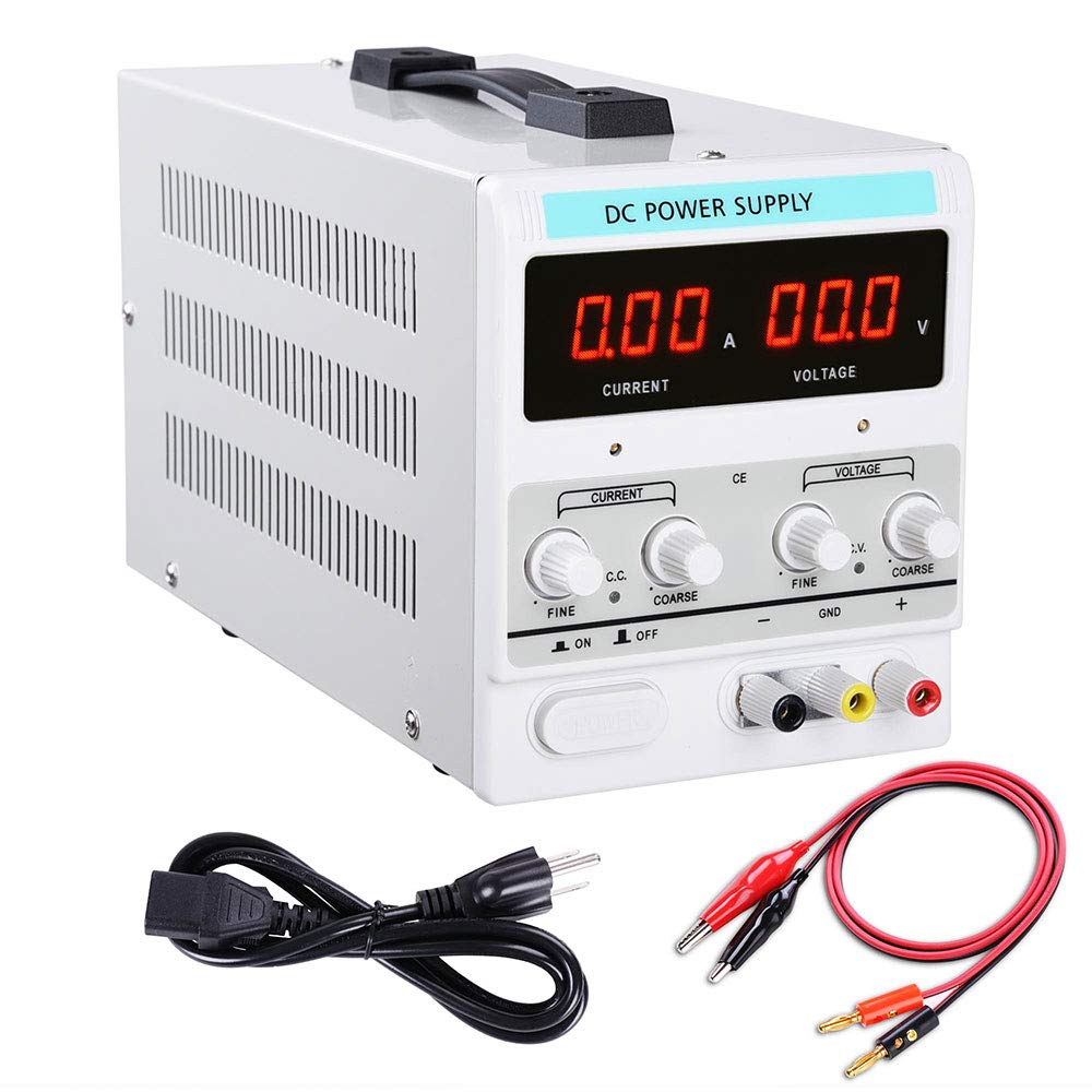 Yescom DC Power Supply Variable 30V 5A Adjustable High Precision Digital w/Power Cord 110V Input