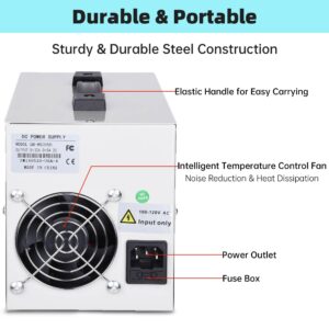 Yescom DC Power Supply Variable 30V 5A Adjustable High Precision Digital w/Power Cord 110V Input