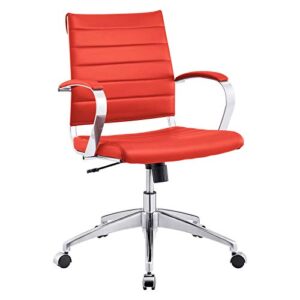 modway jive, mid back office chair, red