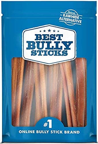 Best Bully Sticks 6 Inch All-Natural Bully Sticks for Dogs - 6” Fully Digestible, 100% Grass-Fed Beef, Grain and Rawhide Free | 8 oz