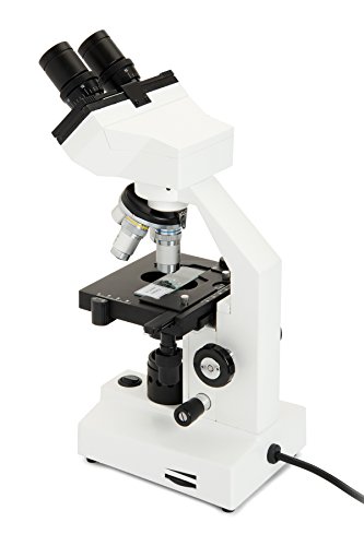 Celestron – Celestron Labs – Binocular Head Compound Microscope – 40-2000x Magnification – Adjustable Mechanical Stage – Includes 2 Eyepieces and 10 Prepared Slides