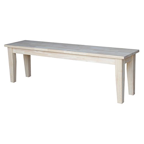 International Concepts Shaker Style Bench, Unfinished