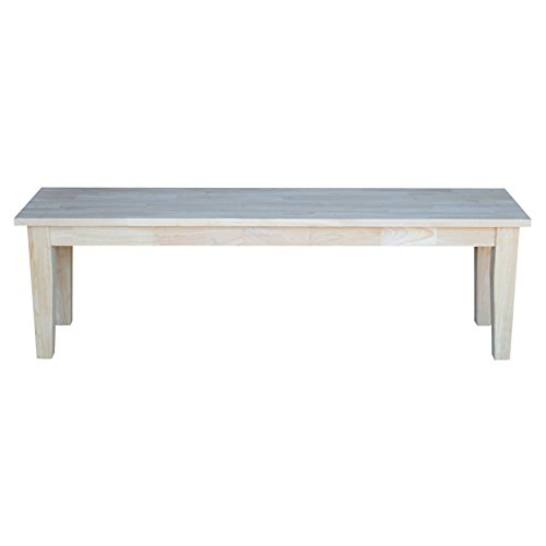 International Concepts Shaker Style Bench, Unfinished