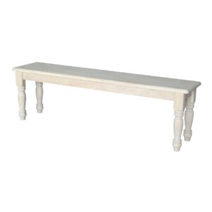 international concepts farmhouse bench, unfinished