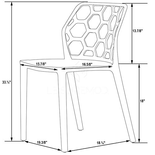 LeisureMod Dynamic Modern Dining Chair, Clear