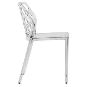 LeisureMod Dynamic Modern Dining Chair, Clear