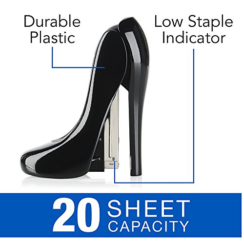 Swingline Stapler, High Heel Stapler, Fun Desk Accessories, Novelty Desk Décor, 20 Sheet Capacity, Plastic, Black (70971)