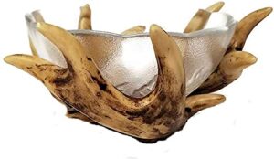 antler bowl with glass bowl