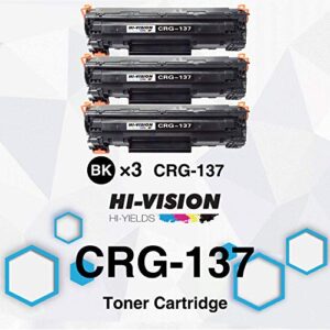 HI-Vision ® 3 Pack Compatible 137 (9435B001) Laser Toner Cartridge Replacement for imageCLASS MF212w, MF216n, MF227dw, MF229dw