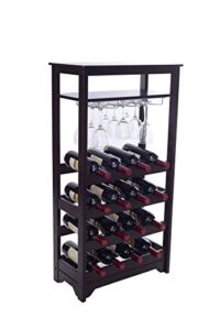 merry products 16-bottle wine rack, espresso