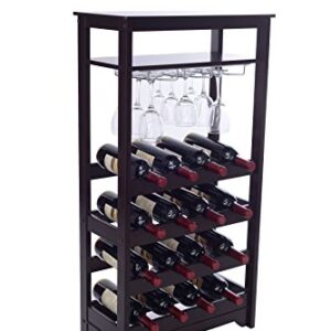 Merry Products 16-Bottle Wine Rack, Espresso