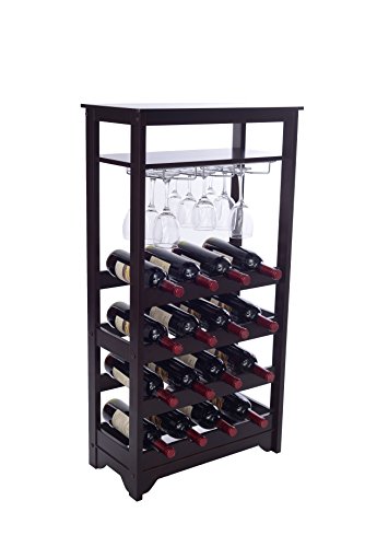 Merry Products 16-Bottle Wine Rack, Espresso