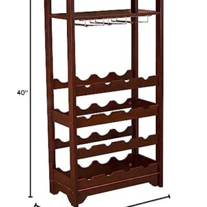 Merry Products 16-Bottle Wine Rack, Espresso