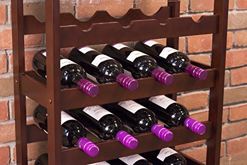 Merry Products 16-Bottle Wine Rack, Espresso