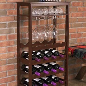 Merry Products 16-Bottle Wine Rack, Espresso