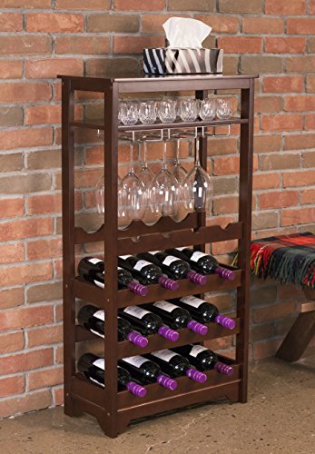 Merry Products 16-Bottle Wine Rack, Espresso