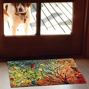 Toland Home Garden 800038 Tree Birds Bird Door Mat 18x30 Inch Spring Summer Fall Outdoor Doormat for Entryway Indoor Entrance