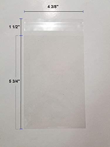 100 Pcs 4 3/8 X 5 3/4 Clear A2 Card Resealable Cellophane Cello Bags (fit A2 card only, not envelope)