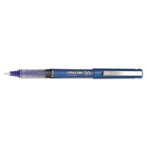 pilot 35335 precise v5 roller ball stick pen, precision point, blue ink, 5mm, dozen