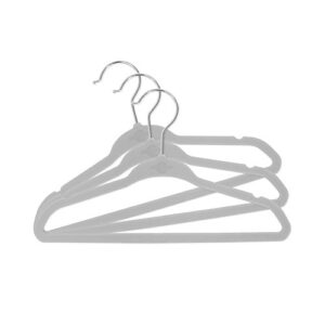 Closet Complete Baby Velvet Hangers, Premium Quality, True-Heavyweight, Virtually-UNBREAKABLE, Ultra-Thin, Space Saving No-Slip, Perfect Size for Babies 0-48 months 360° SPIN, Chrome Hooks, Gray 25pc