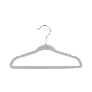 Closet Complete Baby Velvet Hangers, Premium Quality, True-Heavyweight, Virtually-UNBREAKABLE, Ultra-Thin, Space Saving No-Slip, Perfect Size for Babies 0-48 months 360° SPIN, Chrome Hooks, Gray 25pc