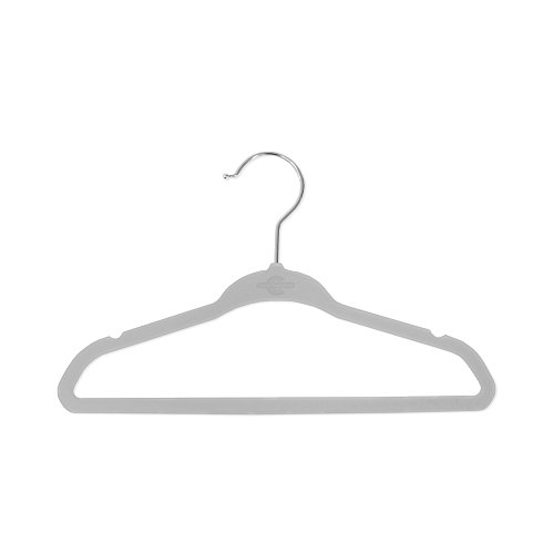 Closet Complete Baby Velvet Hangers, Premium Quality, True-Heavyweight, Virtually-UNBREAKABLE, Ultra-Thin, Space Saving No-Slip, Perfect Size for Babies 0-48 months 360° SPIN, Chrome Hooks, Gray 25pc